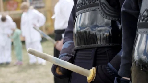 Fencers awaiting a duel Stock Footage 104027783