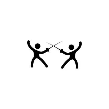 Fencers icon. Elements of fighting icon. Premium quality graphic design icon Stock Illustration