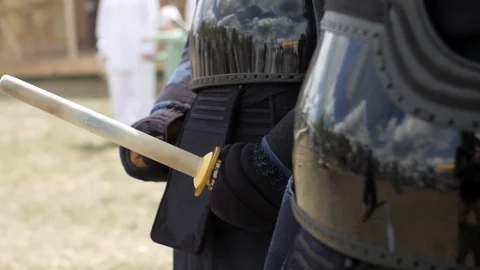 Fencers standing and wait Video stock 104027735