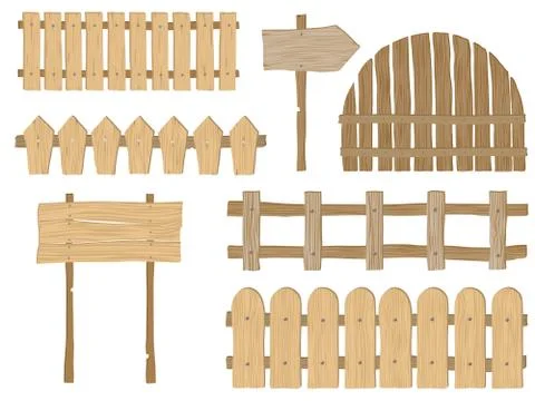 Fences and signs Stock Illustration