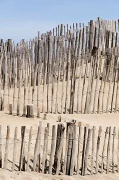 Fences on the beach Stock Photos