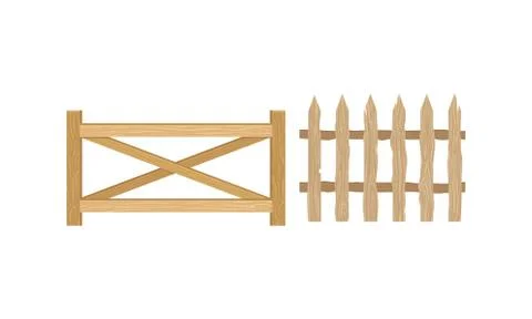Fences as Outdoor Structure for Enclosing Private Area Vector Set イラスト素材