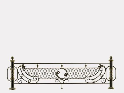 Fences on a white background 3d rendering Stock Illustration