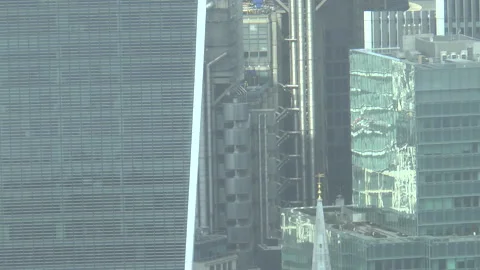 The Fenchurch Building And Lloyds Building and Construction Worker Stock Footage 172114359