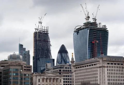 Fenchurch street in construction Stock Photos