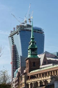 Fenchurch street in construction Stock Photos