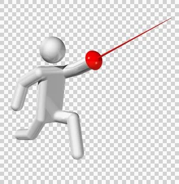 Fencing 3D symbol Stock Illustration