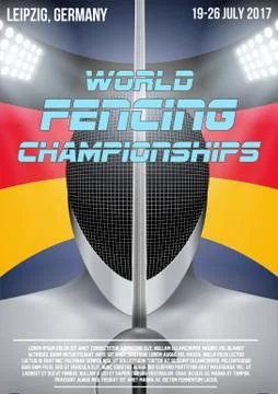 Fencing event poster Illustrazione stock