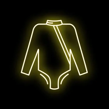 Fencing jacket neon light glowing sport icon Stock Illustration