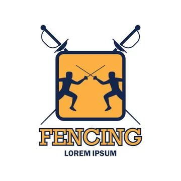 Fencing logo with text space for your slogan / tag line, vector illustration Stock Illustration