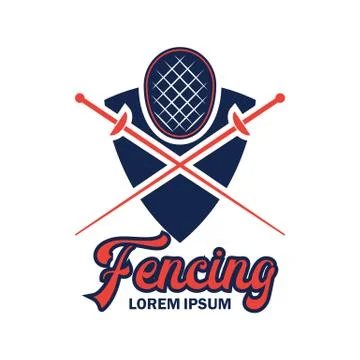 Fencing logo with text space for your slogan / tag line, vector illustration Stock Illustration