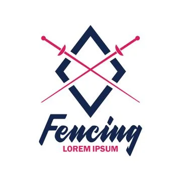 Fencing logo with text space for your slogan / tag line, vector illustration Stock Illustration