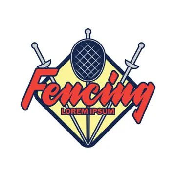 Fencing logo with text space for your slogan / tag line, vector illustration Stock Illustration