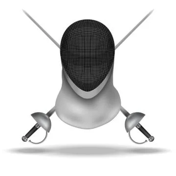 Fencing mask and epees background illustration Stock Illustration