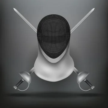 Fencing mask and epees background illustration Stock Illustration