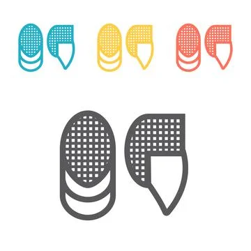 Fencing Mask. Vector signs for web graphics. Stock Illustration