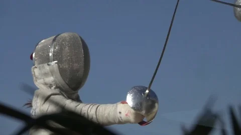 Fencing Match Viewed Through Grass Stock Footage 80326298