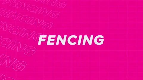 Fencing pink creative promotion program broadcast sport design. Promo title.. Stock Footage 259604953