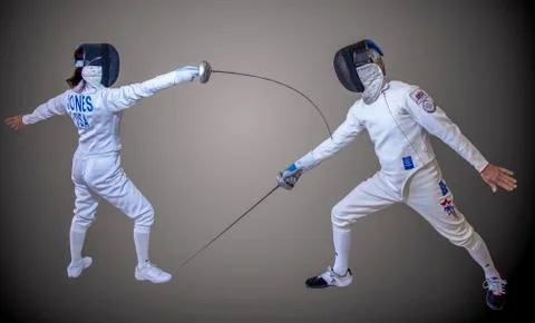 Fencing Point Gained Stock Photos