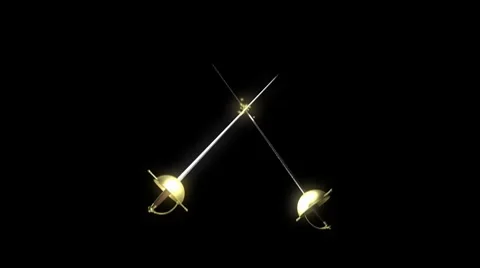 Fencing rapiers 3d animation (with alpha) Stock Footage