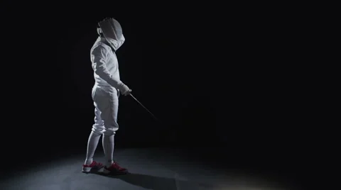 Fencing in studio in slowmotion 库存影片 62631132