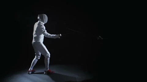 Fencing in studio in slowmotion Stock-Footage 62631887