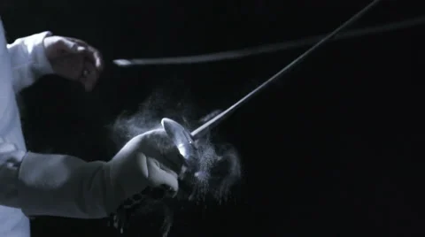 Fencing in studio in slowmotion 스톡 동영상 62632737