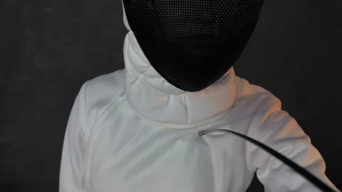 Fencing in studio In slowmotion Stock Footage 151913684