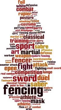Fencing word cloud Stock Illustration