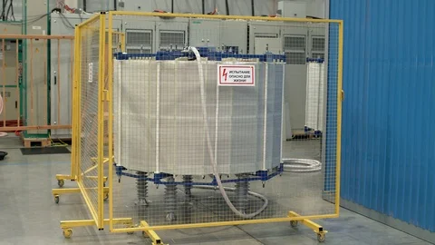 Fencing at work. Danger of electricity, No Approaching, Warning signs and metal Stock Footage 106608353