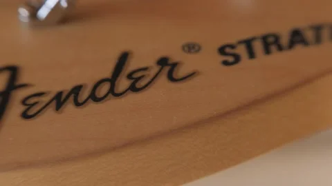 Fender Strat Logo - Pan Left Stock Footage 149147262