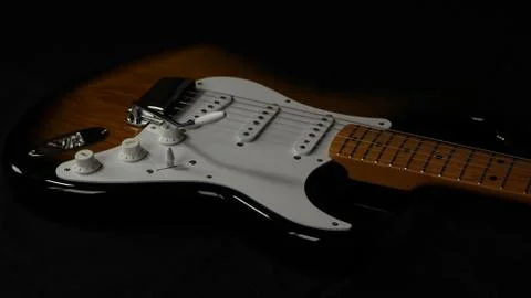 Fender stratocaster electric guitar isolated on black Stock Photos