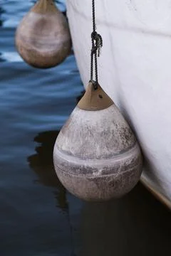 Fenders on a ship Stock Photos