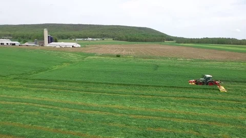 Fendt Tractor mowing Stock Footage 75123485