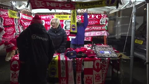Fenerbahce fans queue for Forest clash Stock Footage 329707557