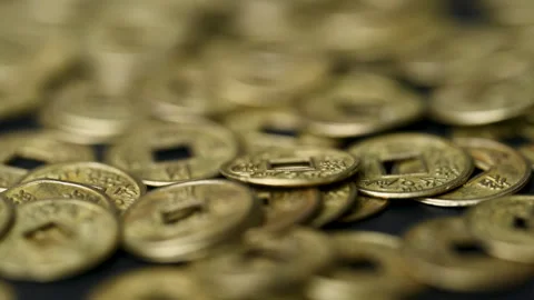 Feng shui coin video Stock Footage 313478281