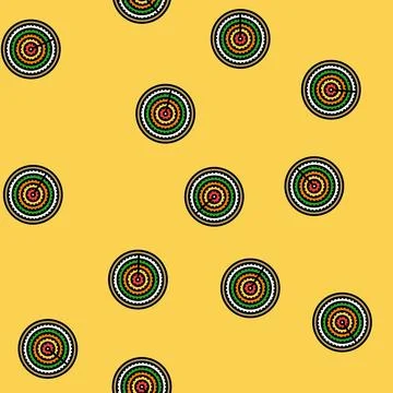 Feng shui compass taoism vector seamless pattern Stock Illustration