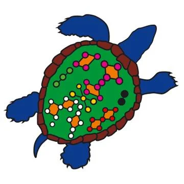 Feng shui turtle graphic sign Stock Illustration
