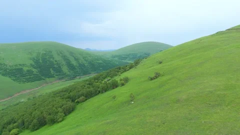 Fengning Alpine Meadow Rolling Hills And Open Skies Scenic Aerial Stock Footage 320394881