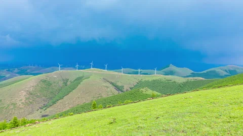Fengning Cloud Grassland Nature Scenery Timelapse Stock Footage 321054030