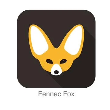 Fennec fox face flat icon design, vector illustration Stock Photos