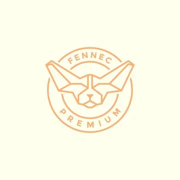 Fennec fox head badge logo design vector graphic symbol icon illustration c.. Stock Illustration