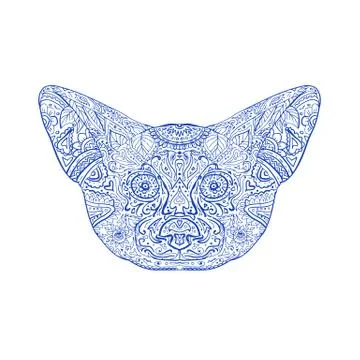 Fennec Fox Head Mandala. Stock Illustration