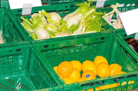 Fennel and oranges Stock Photos