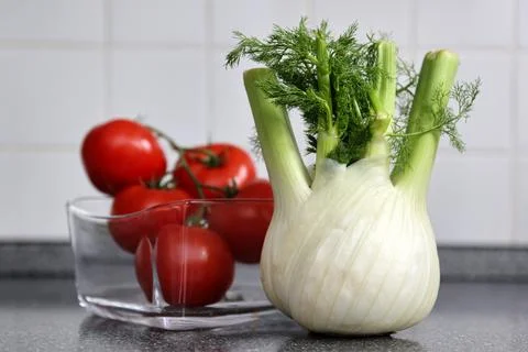 Fennel and tomatoes Stock Photos