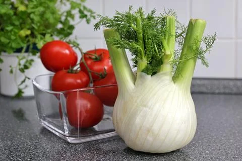Fennel and tomatoes Stock Photos