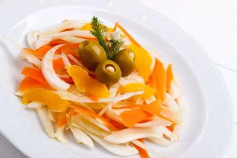 Fennel salad with oranges Stock Photos