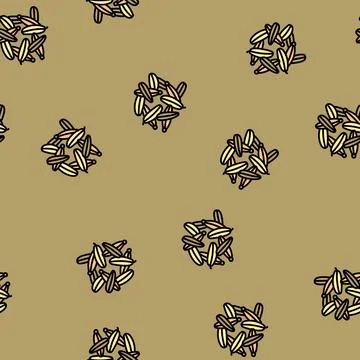Fennel seeds ayurvedic herb vector seamless pattern 库存插图