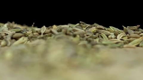 Fennel seeds rack focus isolated Stock Footage 119120185