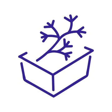 Fennel in tray icon vector outline illustration Stock Illustration